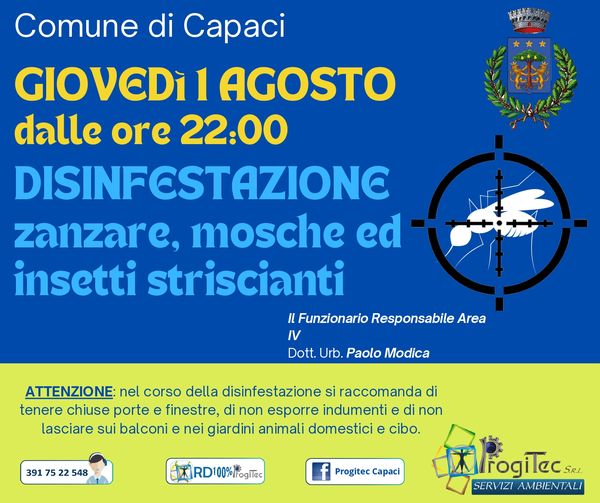 INTERVENTO DI DISINFESTAZIONE